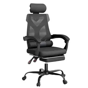【Chair for Summer】Mr IRONSTONE Ergonomic Office Chair with Footrest & Adjustable Lumbar Support, High Back Home Desk Chair with 6D Armrest, 90-145° Tilt Lock and Wide Cushion, Big and Tall Mesh Chairs for Man Woman, Black Task Chair, 400lbs Capacity