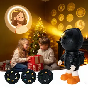 Astronaut Projector Night Light with Card-Inserted Design, Party Atmosphere Light for Wall Decoration – Card Backgrounds Include Festivals, Birthdays, Parties Themes, Suitable for Game Room & Bedroom