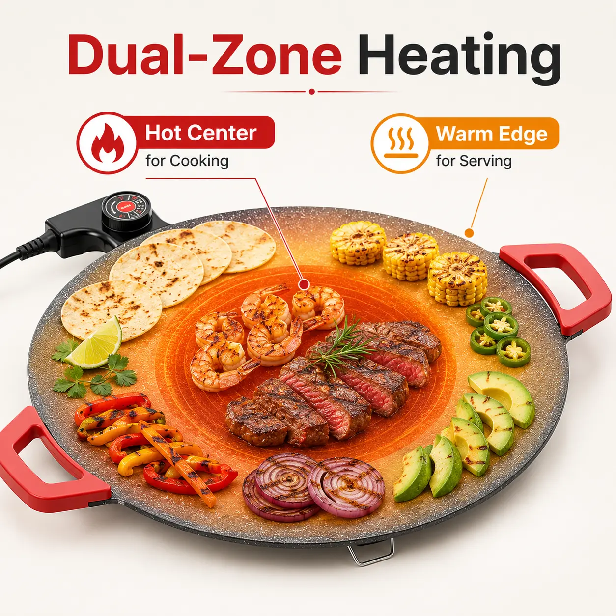 Adjustable Temperature Electric Skillet Pan，1500w portable electric，nonstick griddle，electric griddle,small electric grill,grill indoor,round griddle,round electric griddle,non-stick electric indoor grill pan,flat skillet