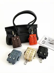 Mini Leather Backpack Shape Bag Charm, Multi-Color Options, Earphone Bag Keychain Pendant, Versatile Bag Accessory Decor