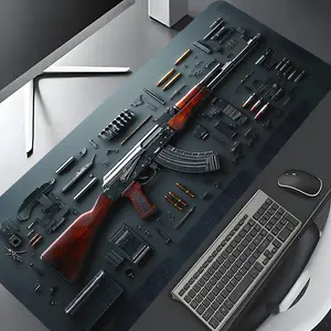 Tactical AK Gun Disassembly Large Gaming Mouse Pad,Aesthetic Desktop Drotection Pad,Washable Rubber Pad Non-Slip Lock Edge Multi-Size Mouse Pad Suitable For Home Office,Good Gift for Family and Friends