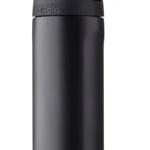 Owala FreeSip Insulated Stainless Steel Water Bottle with Straw for Sports and Travel, BPA-Free, 24-oz, Very, Very Dark Black Bottled Drinkware