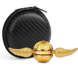 Gold Fidget Spinner Magic Orb Anxiety Toys Stress Relief Reducer Spin Fidgets Hand Bearing Tri Spinner Finger Spinners Toy Focus Fidgeting Restless Novelty Gift for Adults Kids