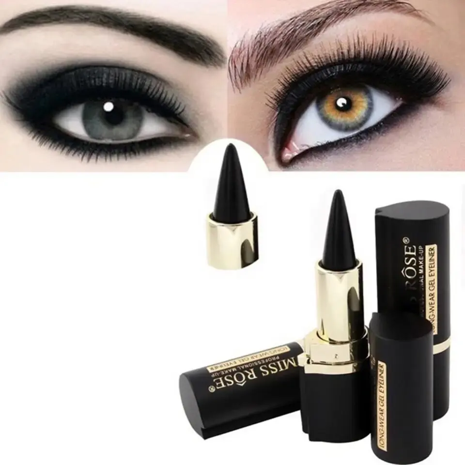 Black Eyeliner Pencil Waterproof Eye Enhancing Stick Solid Thick Gel Smooth 24 Hours Long Lasting Smoky Eye Liner Cosmetic Beaut Lipliner Makeup Color