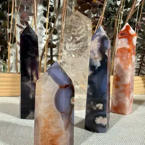 Renee Live Basket ( Clear Quartz, Blue Flower Agate , Fluorite , Carnelian Flower Agate )