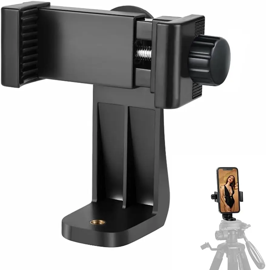 Phone Tripod Mount Adapter/Universal Tripod Cell Phone Holder, Fits Any Smartphone, 1/4" Standard Screw, Rotating Vertical and Horizontal, Compatible with , , Selfie Stick, Monopod
