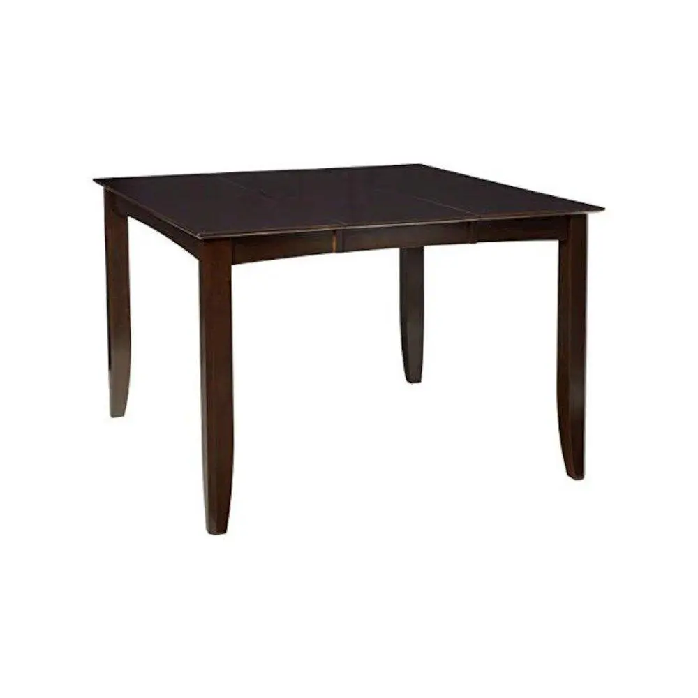 Traditional Square Shape Solid Wood Counter-Height Dining Table with Expandable Leaf, Sturdy Legs, Easy Set-Up for Small Indoor Spaces