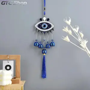 Demon Eye Wind Chime Bell, Lucky Amulet for Negative Energy Protection, Exquisite Hanging Ornament with Soft Ringing Sound, Lovely Decor for Living Room, Bedroom, Balcony, Ideal Housewarming Gift