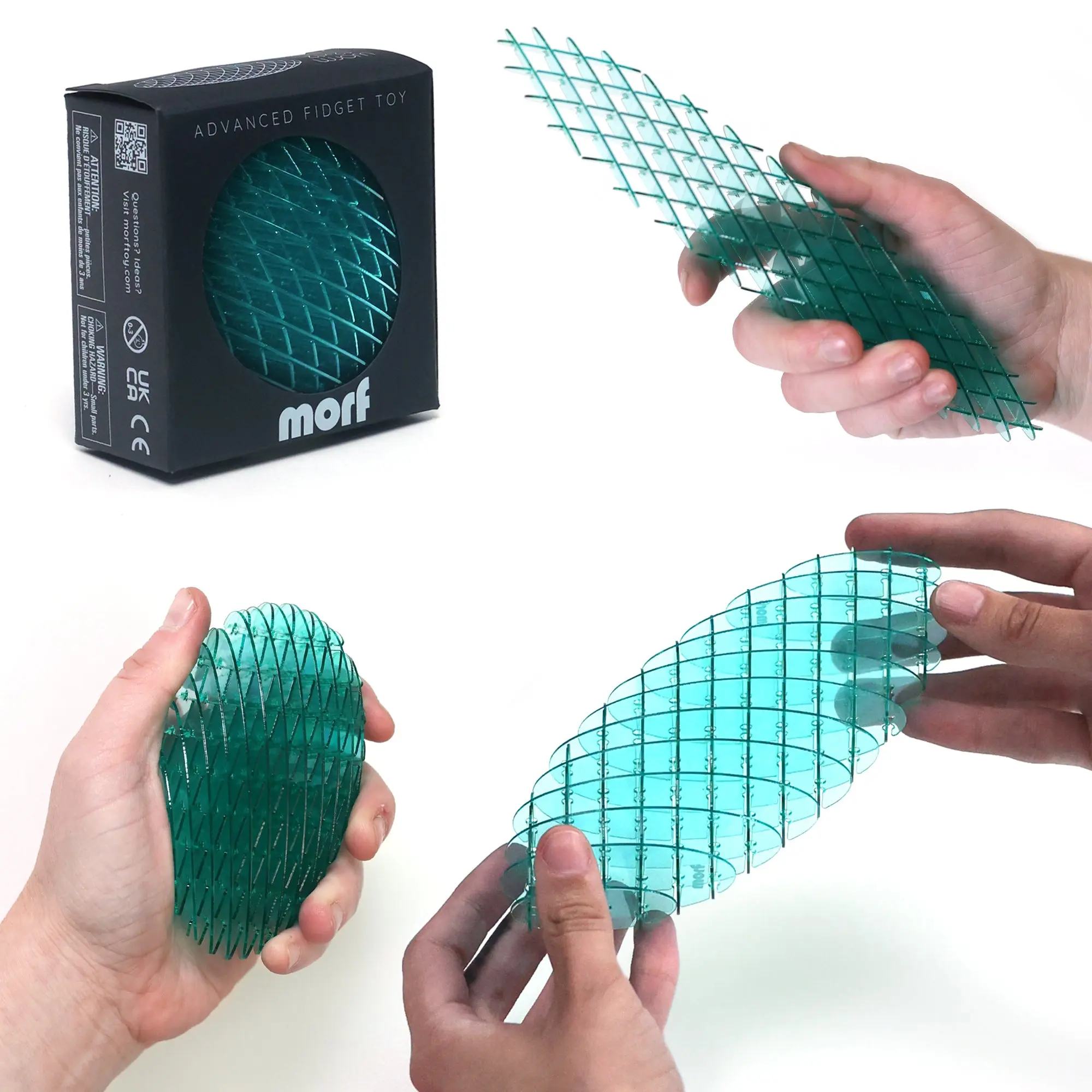 Morf Fidget Worm Blue Small 12x12 Advanced Fidget Toy