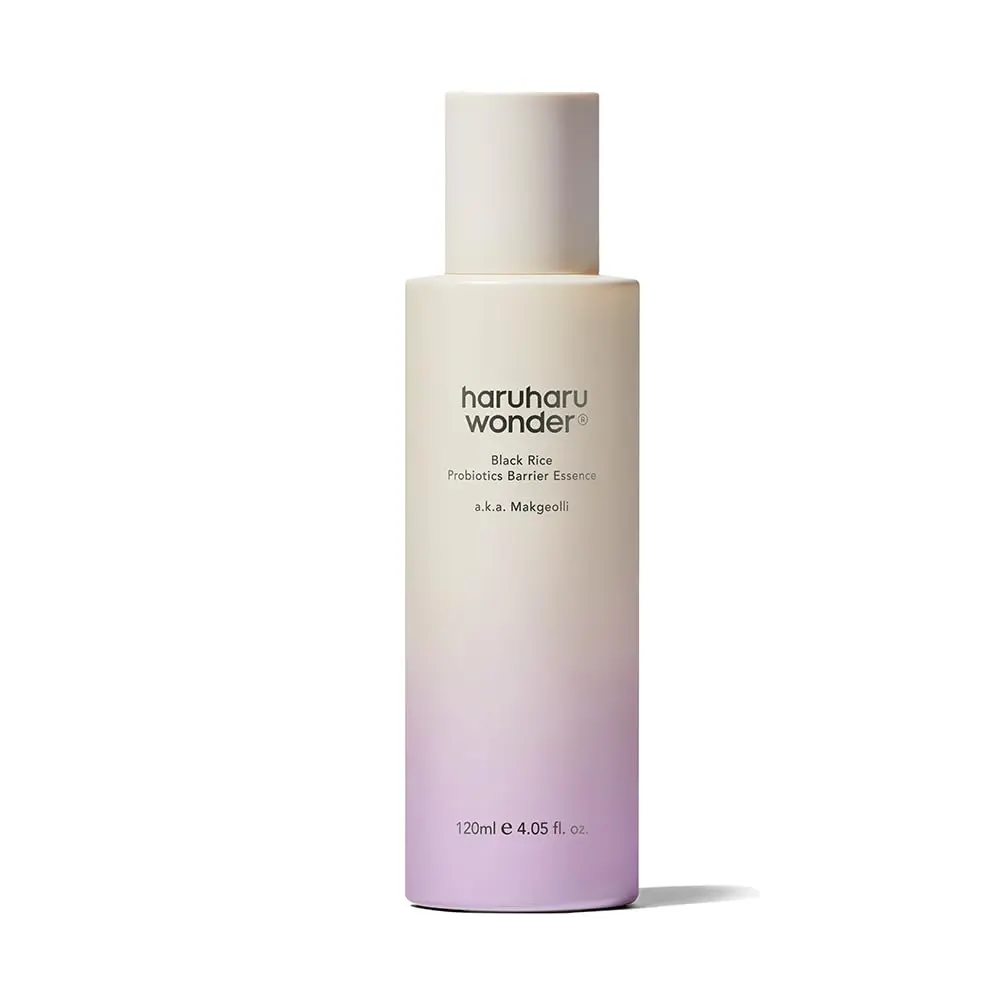 haruharu Wonder Black Rice Probiotics Barrier Essence, Skin Flooding & Layering, Strengthens Skin Barrier, Moisturizes, Glowy Radiant Skin, Ceramide & Panthenol, 4.05 fl.oz