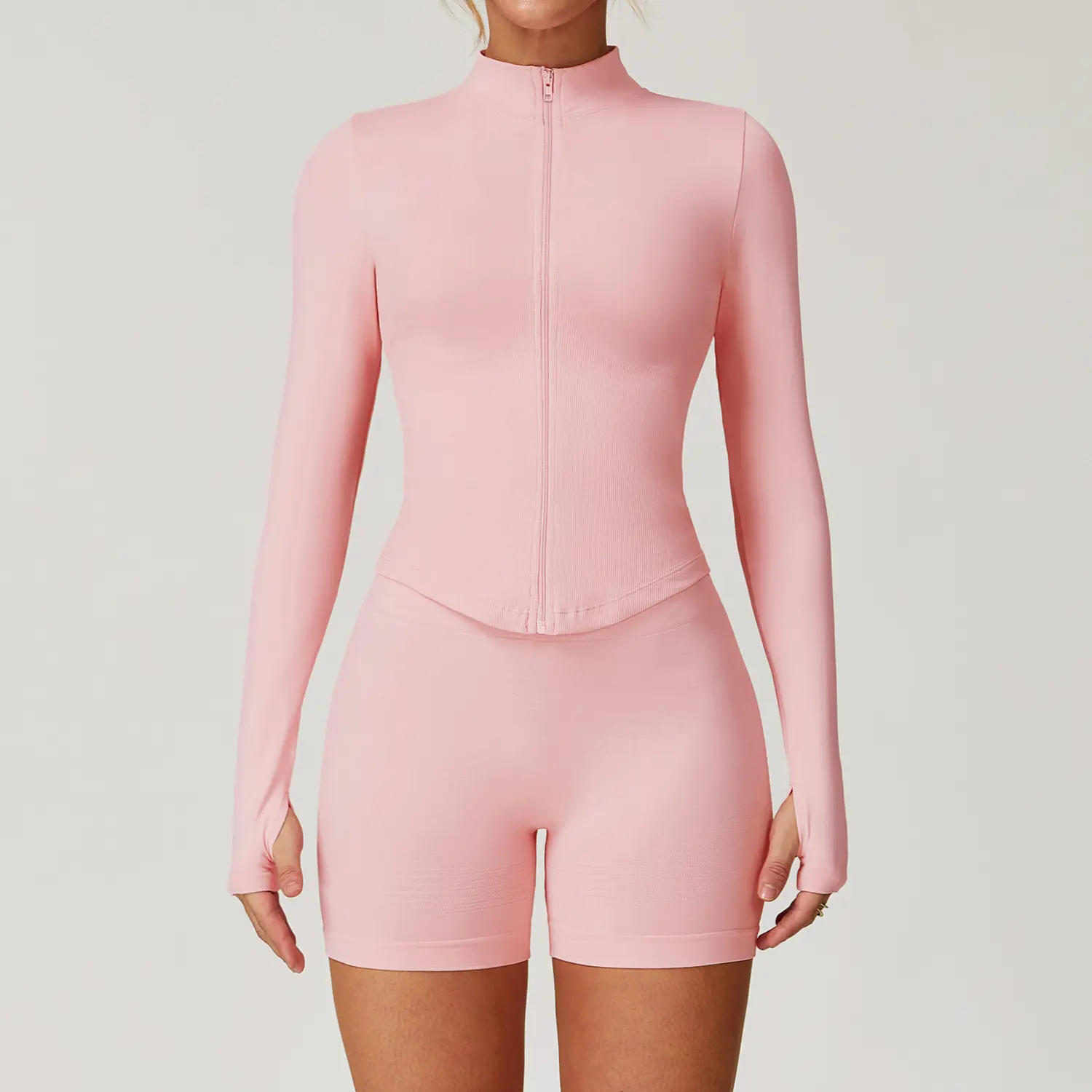 7725 jacket+7725 shorts   peach powder