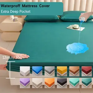 Waterproof Mattress Cover, 2/3 Counts Soft Comfortable Breathable Mattress Protector, Bedding Supplies for Bedroom, Guest Room, Apartment, School