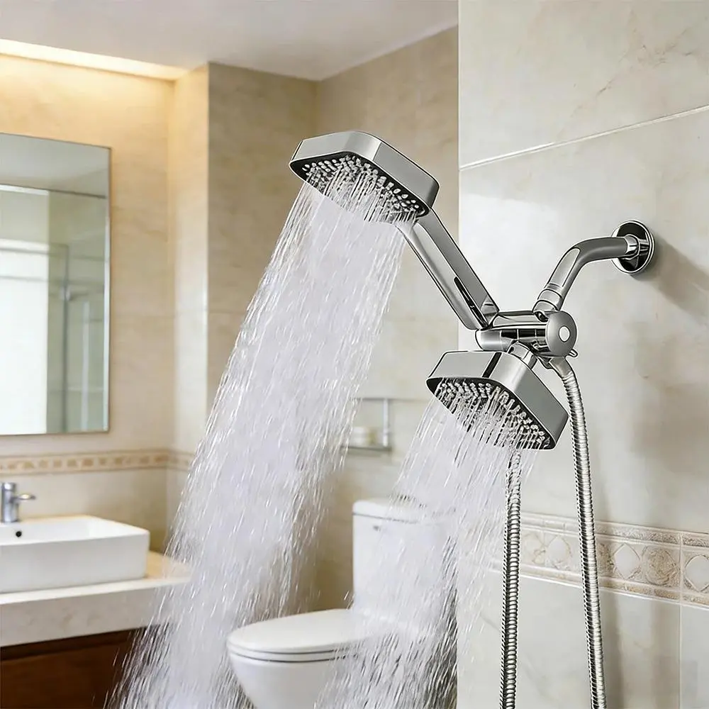 High-Pressure Shower Head Combo with Handheld Sprayer, Large Rain Shower Head, 3-Way Diverter Valve & Long Hose, Wall Mounted