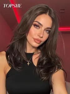 18 Inch Long Straight Wigs for Women, Gorgeous Fluffy Natural Looking Wigs without Bangs, Synthetic Lace Front Wigs for Party, Daily Use