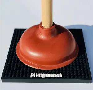 Plungermat- Air Drying mat for Toilet Plunger - Catches Drips - Wicks Water from Plunger and Dries Quickly Rubber Cleaning
