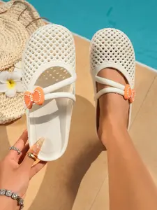 Women's Summer Beach Slippers, Comfortable Closed Toe Flat Sandals, Casual Wear, Fashion Easy to Wear, Minimalist Style