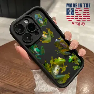Compatible with iPhone 16 15 Pro Max Plus 16E 14 13 12 11 X XR Transparent Frog Poise Advanced fashion gift Rugged Durable shockproof Anti-Scratch soft Silicone case