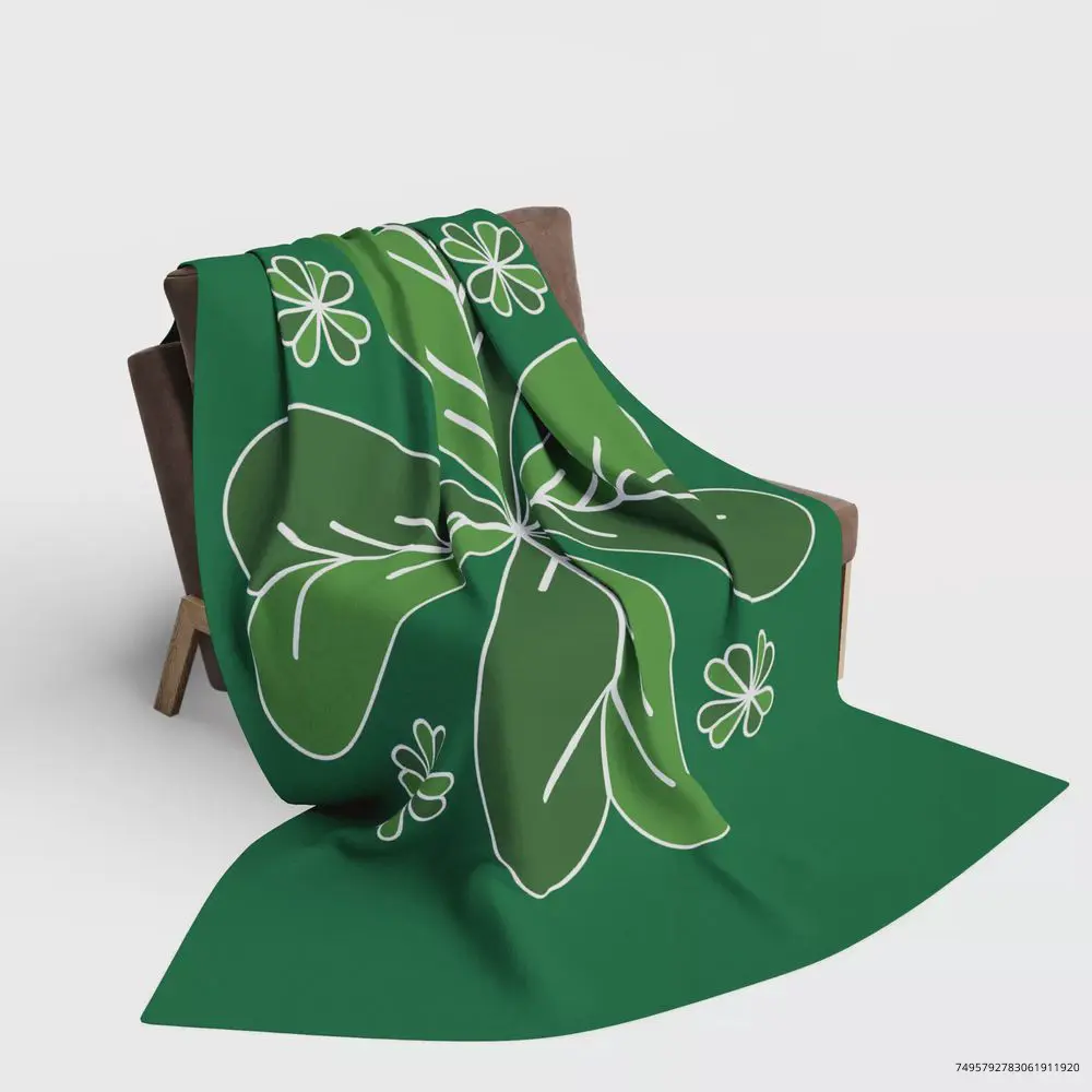 Shamrock Blanket, Minky Blanket, Lightweight Celtic Themed, St. Patrick's Day,Fleece Blanket