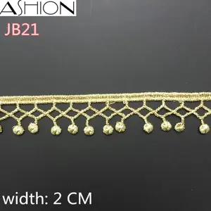 5 yardsw wide 2CM gold water soluble embroidery hollow flower lace fabric lace necklace hair accessories lace trim LP-JB21