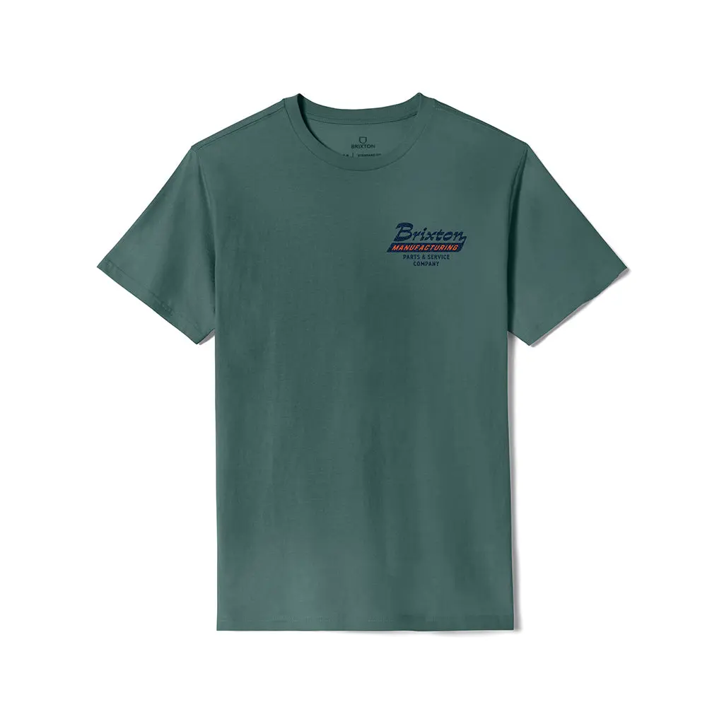 Brixton Men's Tailored Cotton Short-Sleeve T-Shirt - Menswear with Chest Print, Casual Night Sage Top, Shortsleeve, Tshirt, Original