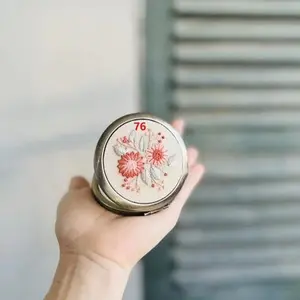 Cute Flower Mini Round Makeup Mirror Embroidery Mirror Handcraft