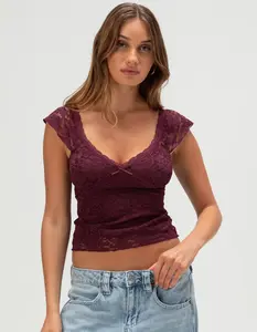 FULL TILT Womens Lace Top