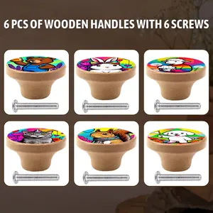 6PCS Round Nightstand Drawer Knobs, Furniture and Wardrobe Door Handles, Versatile Furniture Drawer Knobs, And Wooden Single Hole Drawer Knobs Are Also Available. Perfect Gift for Parents
