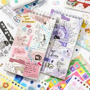 Skinny Flip-Top Sticker Pad (Single/Bundle) - 20 Sheets Pastel Kawaii & Grunge Eclectic Decals for Pocket Bujo Toploader
