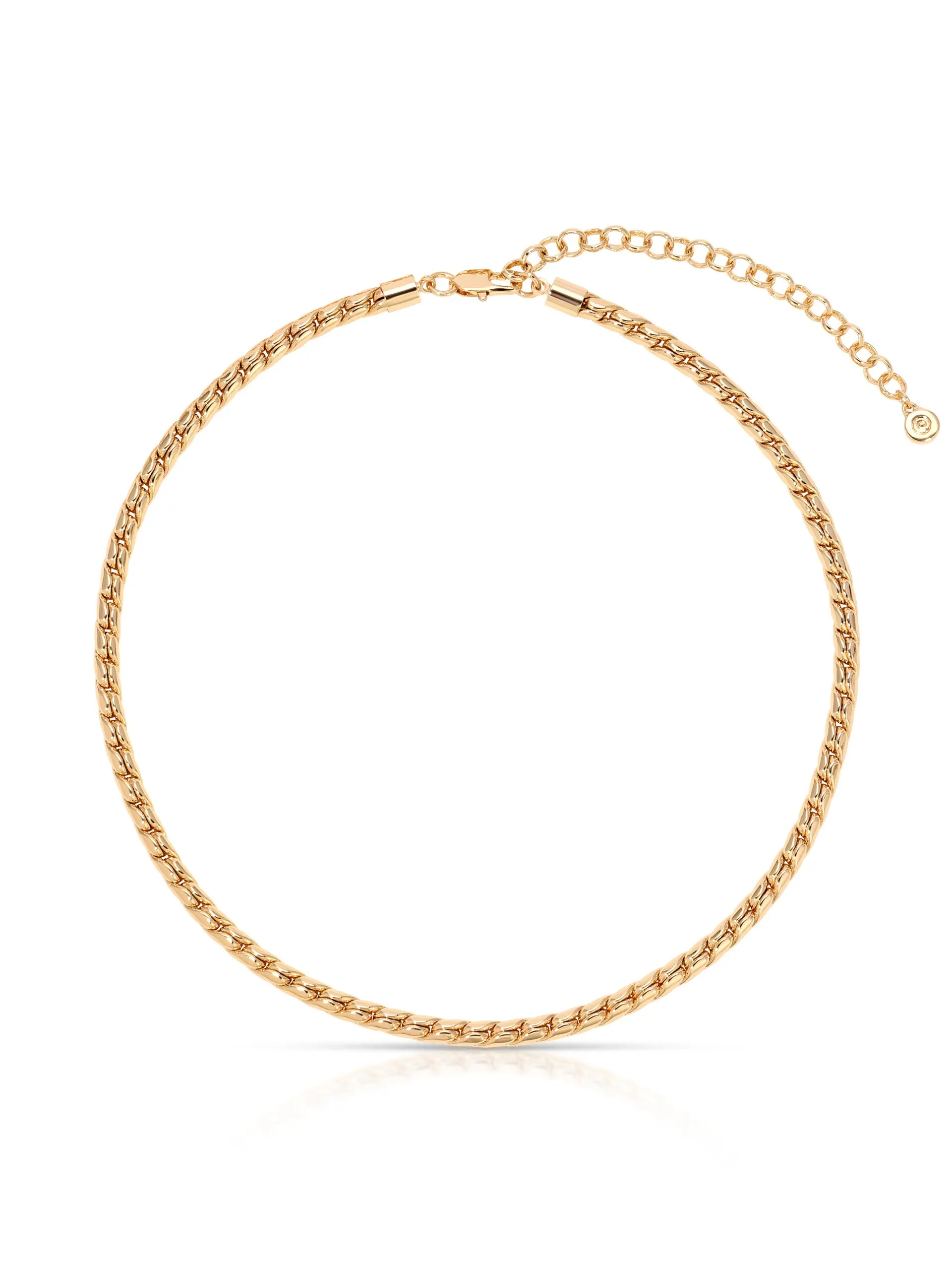 Classic Rope Chain Necklace – 18K Gold Plated Twisted Chain Choker | Classic Minimalist Layering Necklace for Women