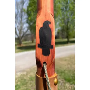 Eagle Red Cedar Walking Stick — Hand Engraved Hiking Staff
