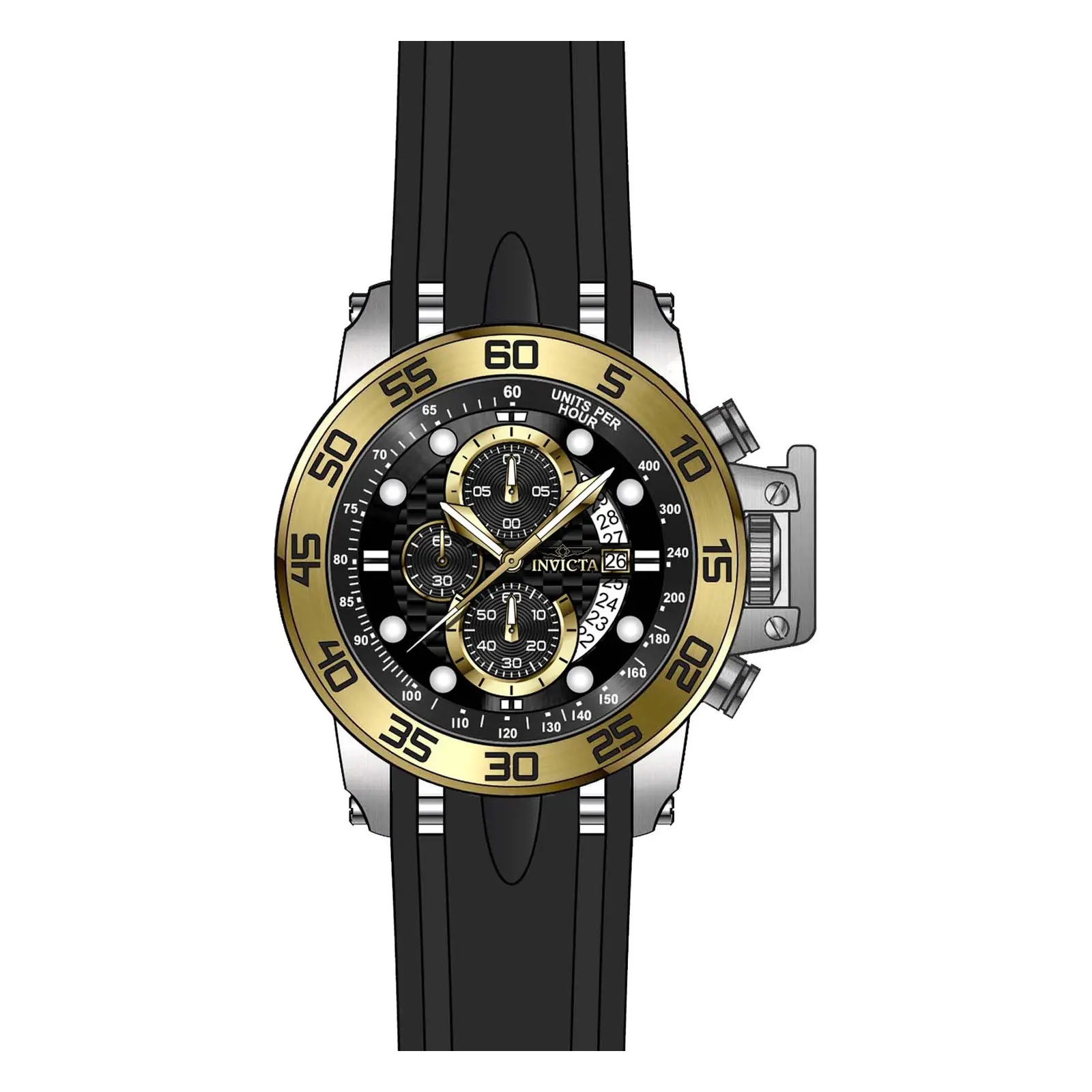 Gold Invicta Men's I-Force Multifunction Watch - Bold Black Dial Luxury Gold-Tone Statement Wristwatch for Men