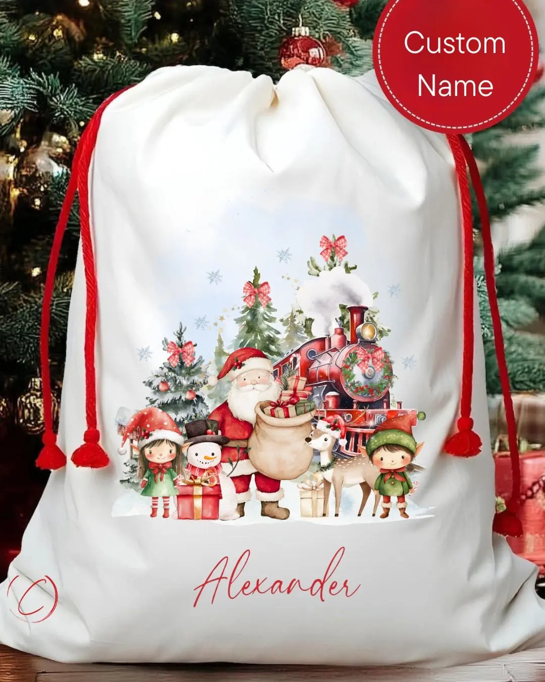 Custom Santa Sack- Santa & Elves