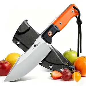 Purple Dragon Knife, Reliable Daily Use Fruit Knife with Orange Handle for Household Fruit Preparation