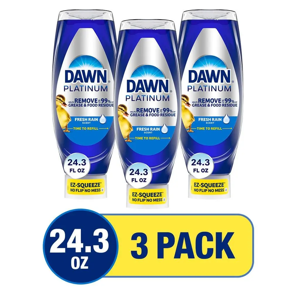 Scented Household Dish Detergent (24.3 fl oz) - 3-Pack Home Cleaning Supply for Daily Cleaning, Kitchen Dish Washing Liquid