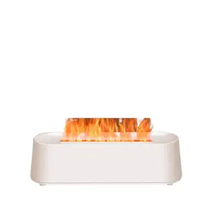 7Color Aroma Diffuser with Remote,Volcano Diffuser for Home Large Room,Flame Diffuser Humidifier 10.7"*3"*3.1" (White)