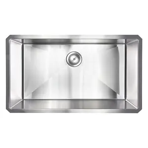 Elite Stainless Steel Single Bowl Undermount Sink 30" x 17" x 9.5" Square Design with Round Corners 18-Gauge Durable for Kitchens and Bars