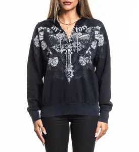 Affliction Women's Tie up Hoodie Rumination