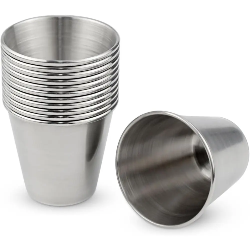Stainless Steel 1 Ounce (30ml) Shot Drinking Cups-Metal Shot Glasses for Espresso, Whiskey, Wine - Drinking Tumbler for Home Bar, Restaurant, Travel, Camping, Party