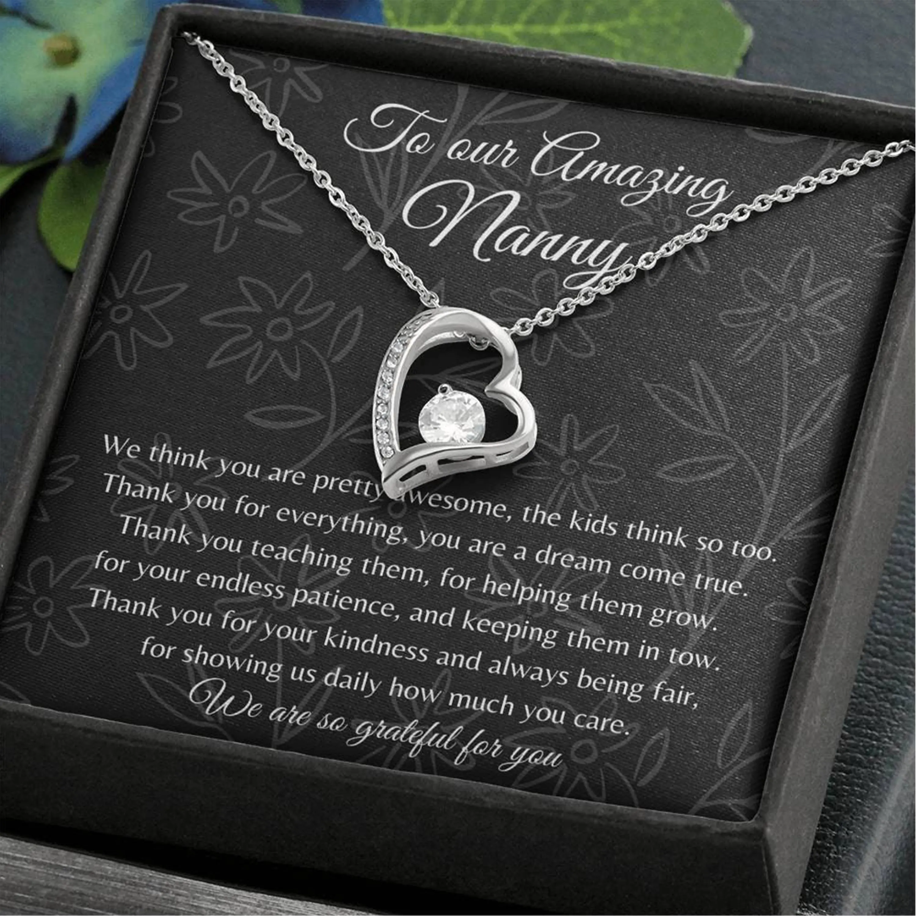 Forever Love, Nanny Gifts, Thank You Nanny, Nanny Appreciation Gift Necklace, Gift For Nanny, Nanny Birthday Gift, Nanny Christmas, Gift, Unique Gift Ideas, Thoughtful and Useful Gift for Your Loved