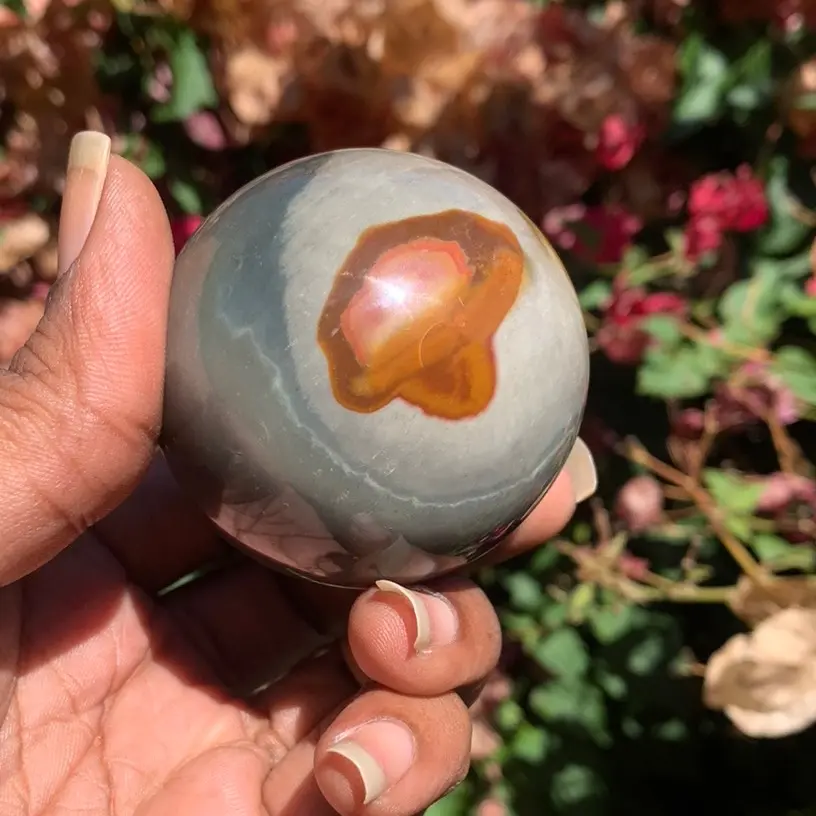 Natural Polychrome Desert Jasper Crystal Sphere