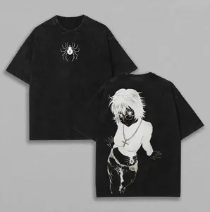 valentine shirts [Soft 100% Cotton] Shizuku Hunter X Hunter Anime Double Printed Vintage Tee Unisex Oversize Heavyweight Cotton T-shirt for Anime Fans and Lovers