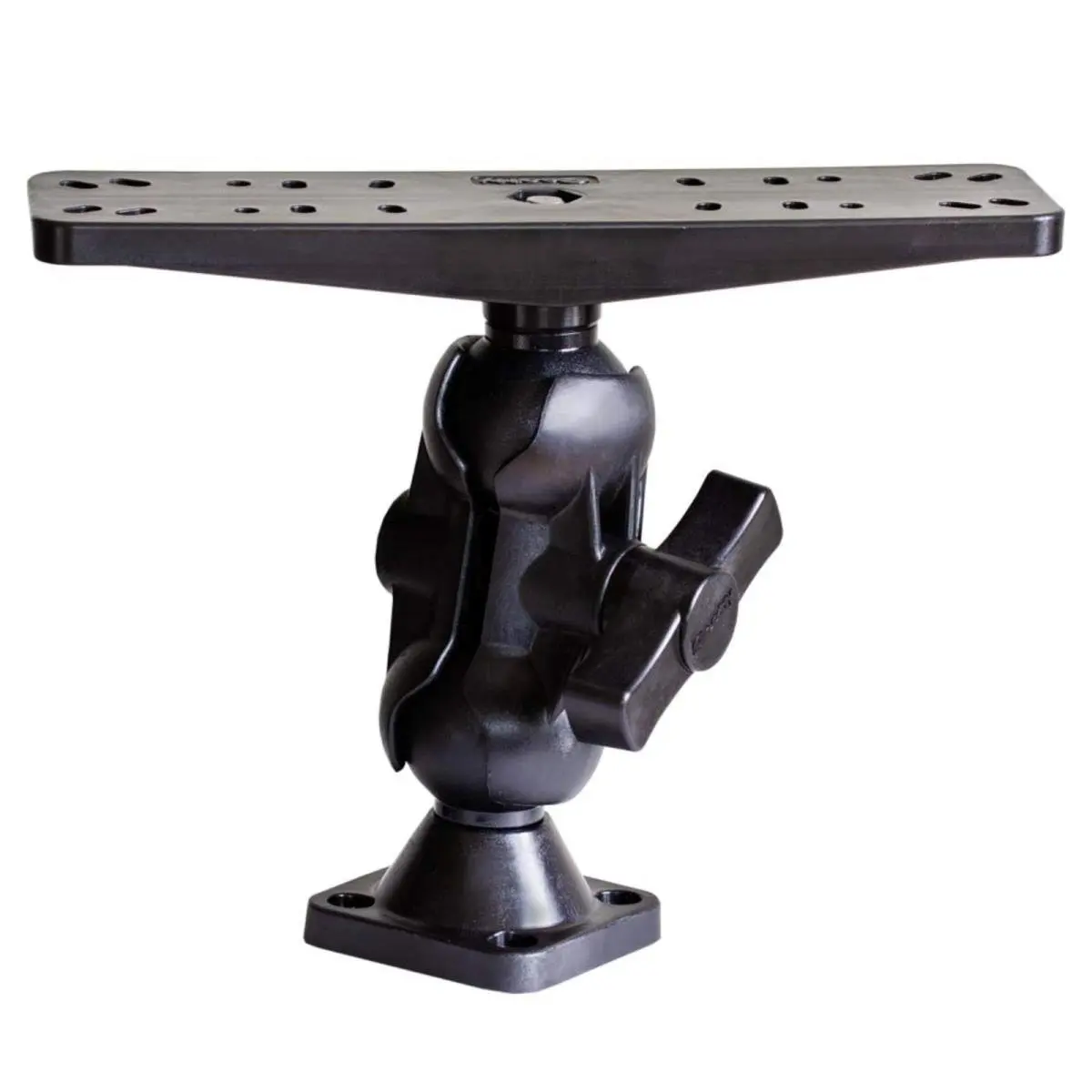 Heavy-Duty Fish Finder Mount - 2.25 in. Corrosion-Proof Nylon Ball Design with Reinforced Nylon, Stainless Steel, Reliable Holding Power, Large T-Knob, Square Base for 10-12 in. Screens