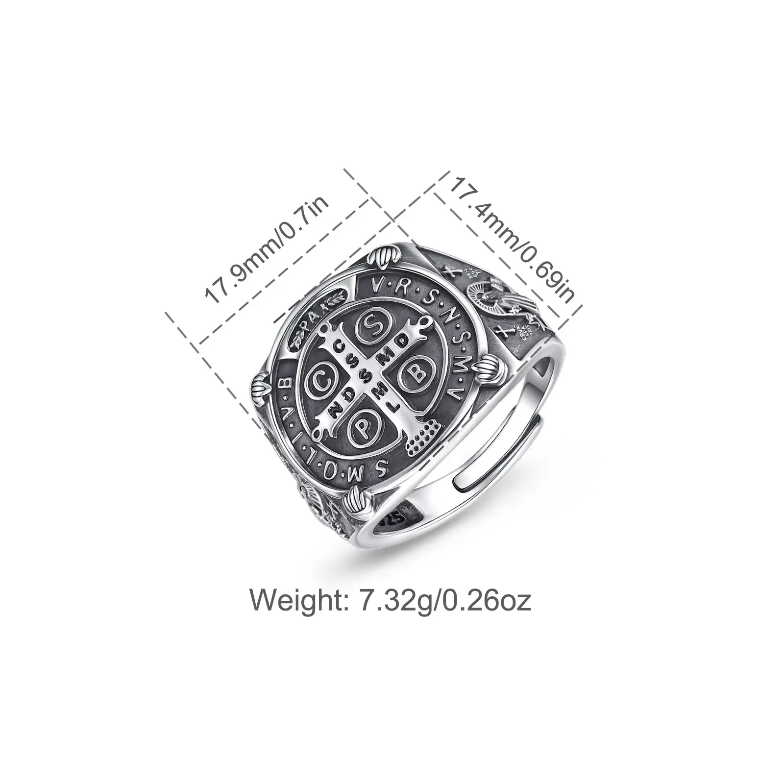 Style 4 St.Benedict Curve Ring