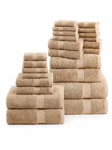 LANE LINEN 100% Cotton Bathroom Towel Set - Super Soft Hotel Collection, Luxury Spa Bath Sheets with Hand Towel, Cotton Bath Towels, Absorbent Towel Beige Beige