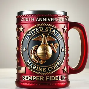 home furnishings Retro military 3D mug, American holiday gift 250th anniversary creative US Marine Corps coffee cup, 3D printing mug, veterans gift, ideal gift for military enthusiasts, personalized coffee cup Vintage Windproof Metal Elephant Ashtray Funn