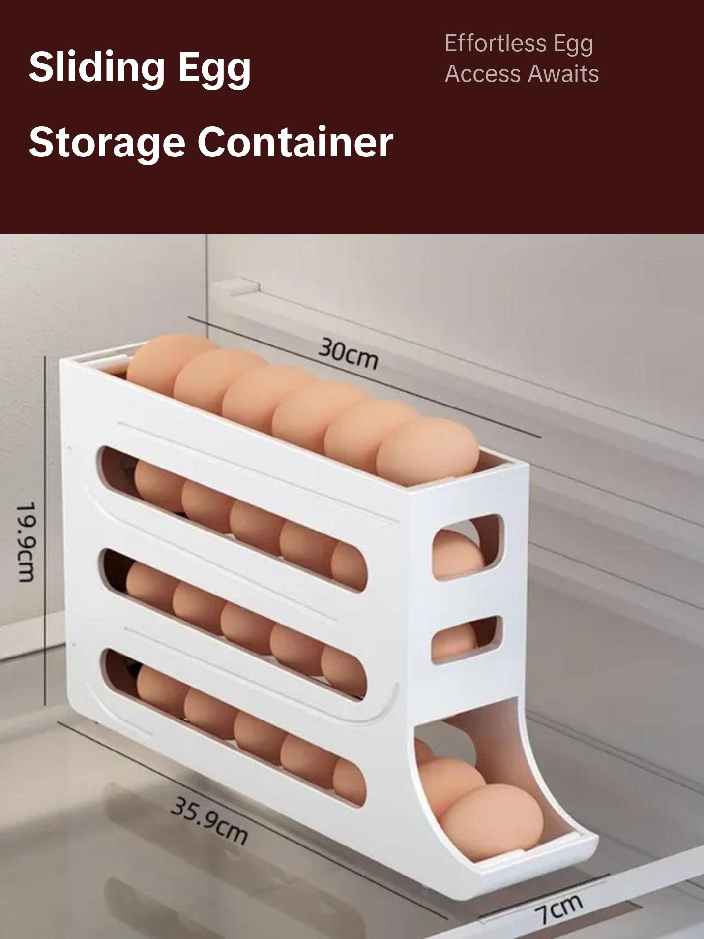 Sliding Egg Storage Container-Convenient Automatic Rolling Boxes Organiser