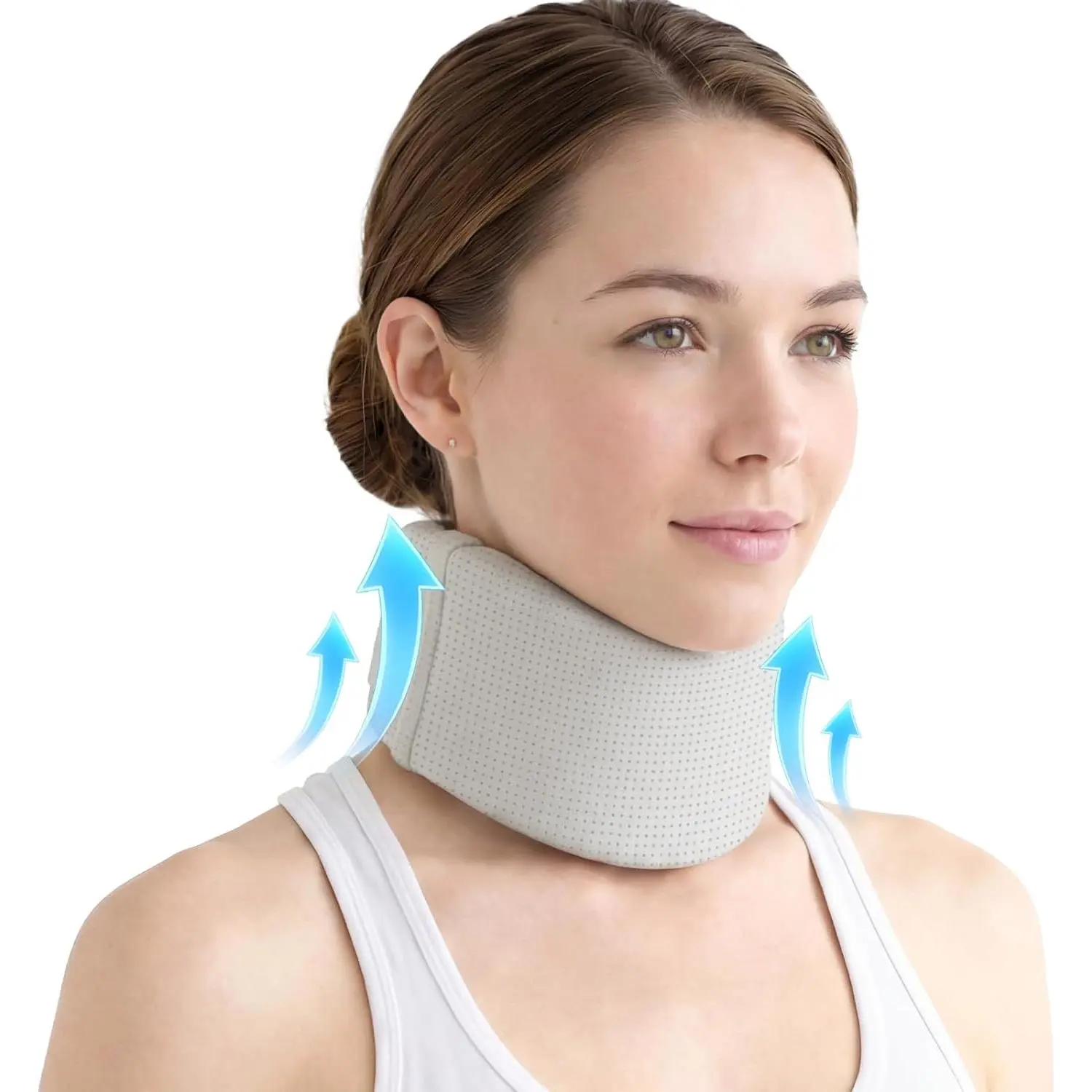 Healthcare Soft, Washable, Breathable Cervical Collar - Pain Relief, Posture Correction, Anti-Snoring Support for Comfortable Sleep, Ideal for Office Workers