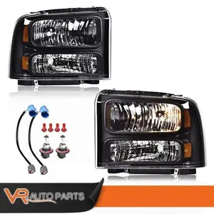 Fit For 99-04 Ford Super Duty F250 F350 Excursion Conversion Black Headlights