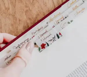 Christian Bible Tabs - Rust Floral Bible Tabs - Christian Gift - Books Of The Bible Tabs - Bible Accessories - Bible Tabs