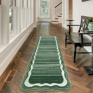 Wave Pattern Runner Rug, Non-slip Soft Floor Mat, Boho Runner Rug, Modern Runner Rug, Decorative Area Rug, Rectangle Home Decor Carpet for Kitchen, Bathroom, Bedroom, Staircase
